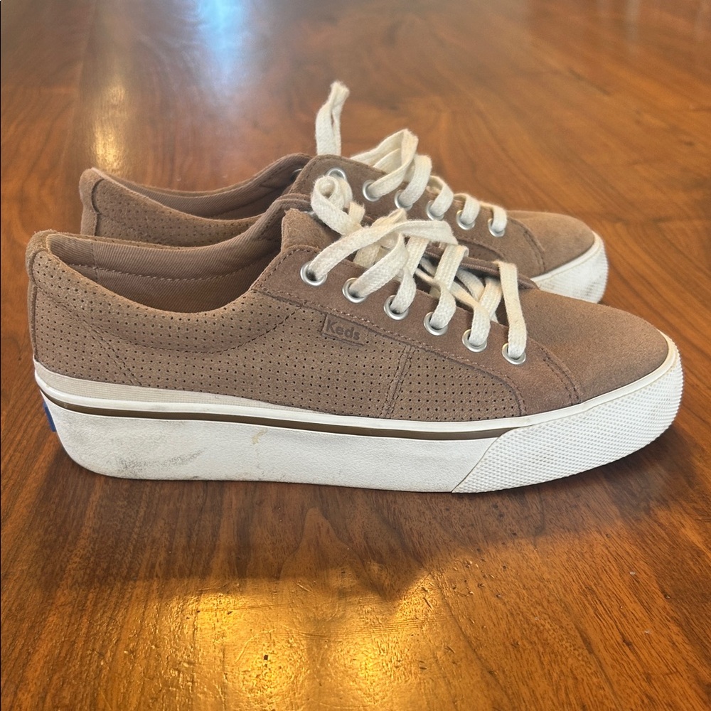 Keds Tan Sneakers with White Accents